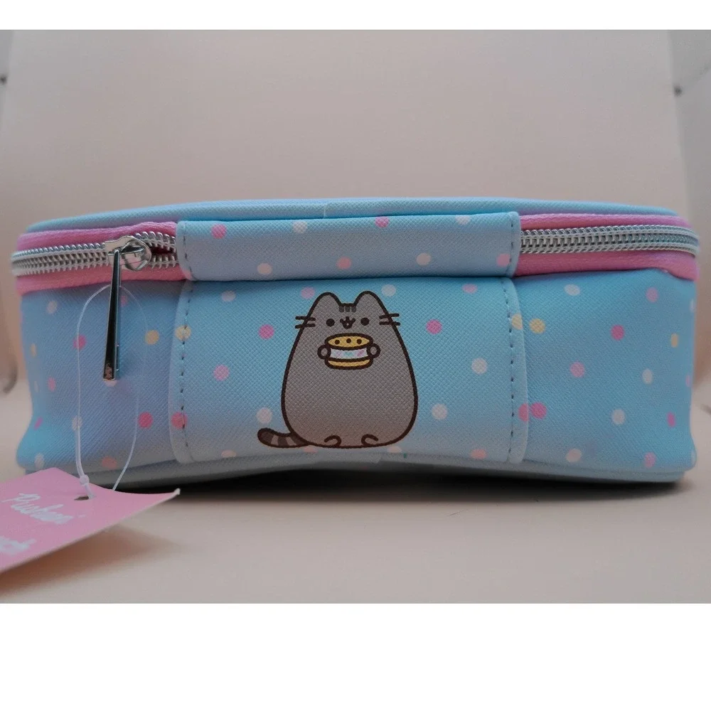 Pusheen Corp Blue Polka Dot Dessert Yum Cat‎ Pencil Pouch Case PN088 Kawaii NWT